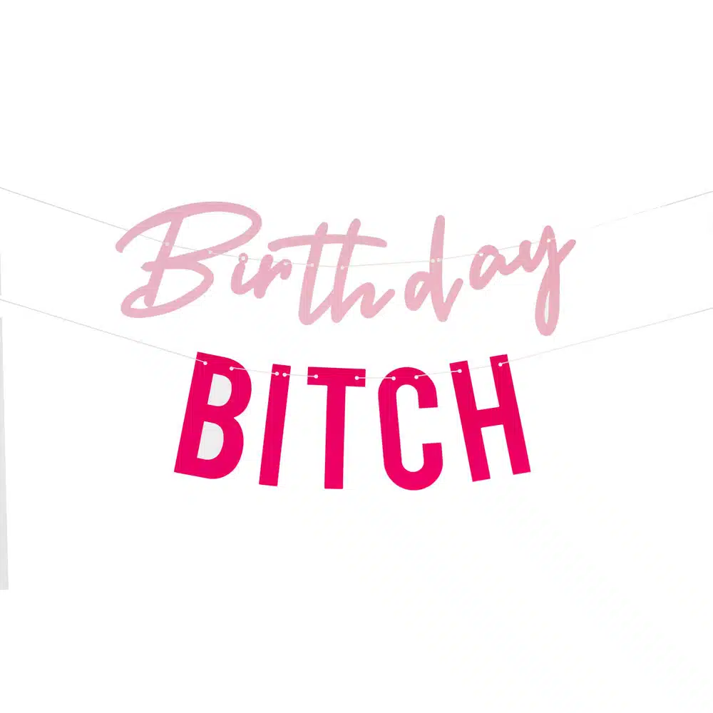 Birthday Bitch rosa bursdags-banner - Bilde 3