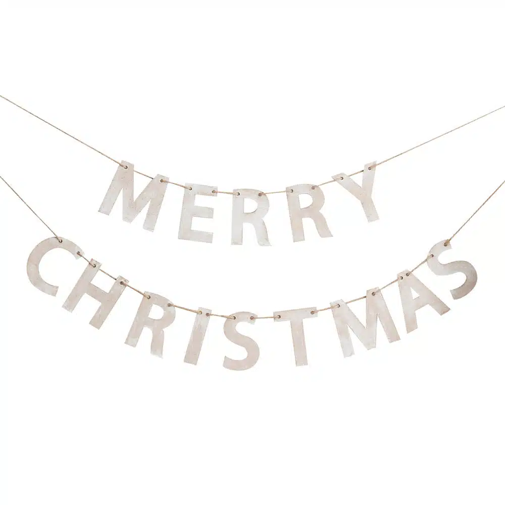 Merry Christmas banner av rustikk tre - Bilde 3