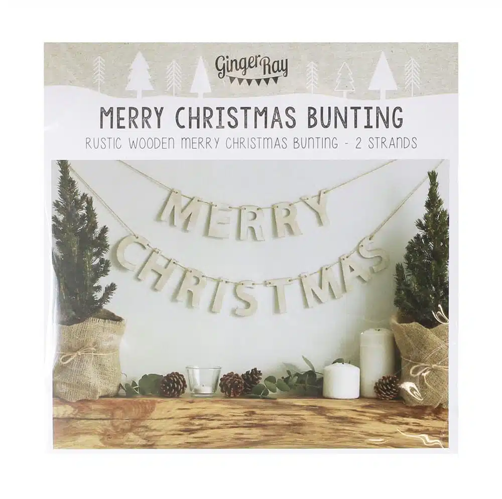 Merry Christmas banner av rustikk tre - Bilde 4