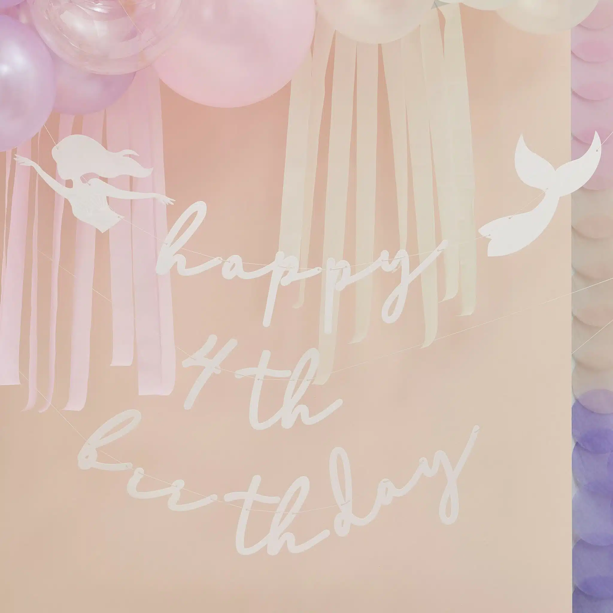 Rosa Happy Birthday banner med tilpassbar bokstaver