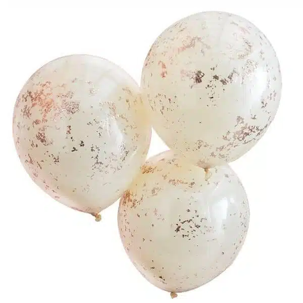 Konfetti Ballonger i gull og kremfarger - Bilde 3