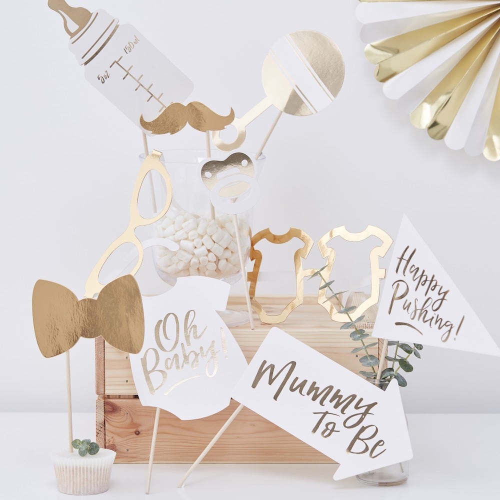 Fotobaren-gull-baby-shower-photo-booth-rekvisitter-props-ginger-ray-1