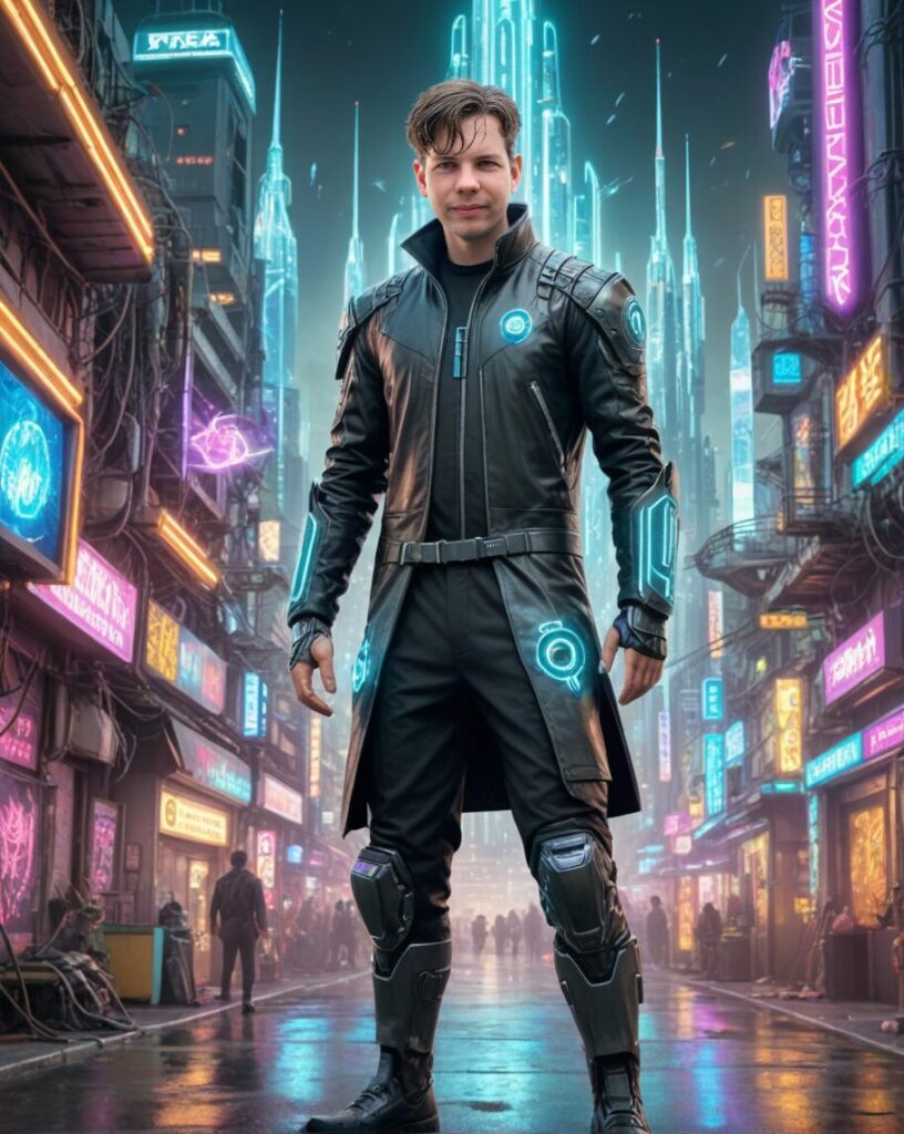 Fotobaren-AI-photo-booth-våre-ansatte-cyberpunk