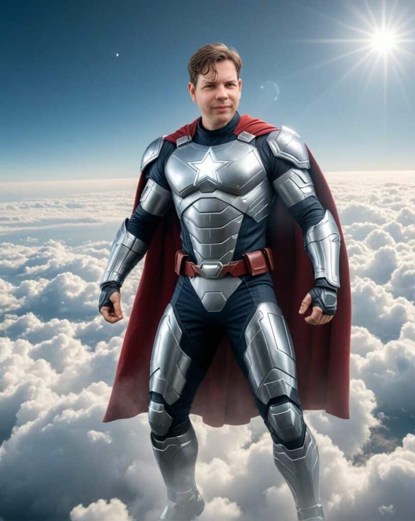 Fotobaren-AI-photo-booth-våre-ansatte-superhero_flying
