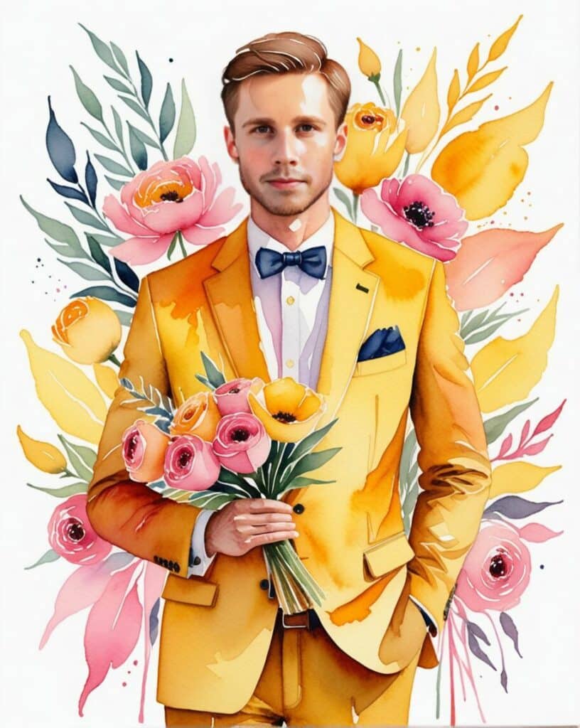 Fotobaren-AI-photo-booth-våre-ansatte-watercolor_-_flowers